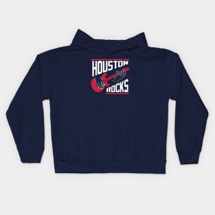 Houston Rocks Air Guitar - Navy Kids Hoodie